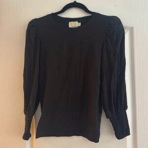 Nation LTD pima cotton blouse, puff sleeves, size xs